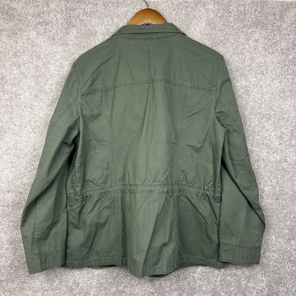 Talbots Utility Jacket Womens XL Green Twill Cargo‎ Field Coat Military Y2K NWT - Picture 5 of 7